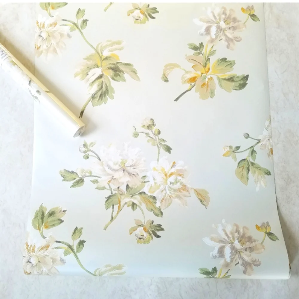 Wallpaper Handpainted Cream Rose